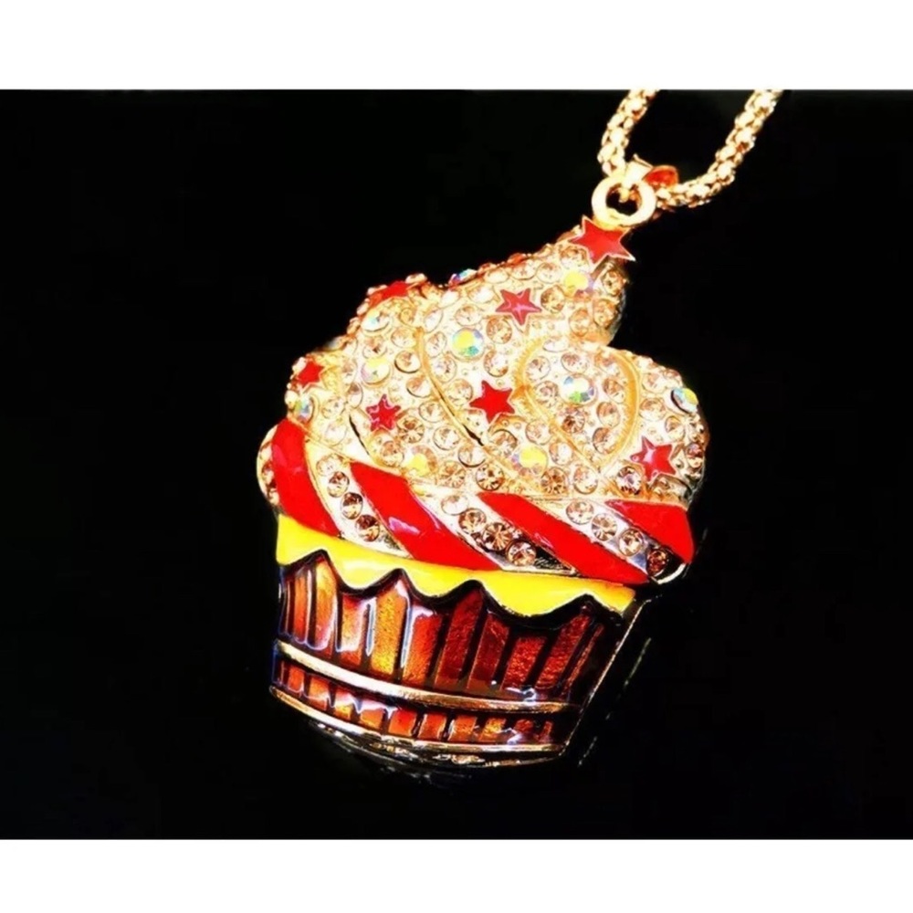 Big Sprinkle Cupcake Necklace